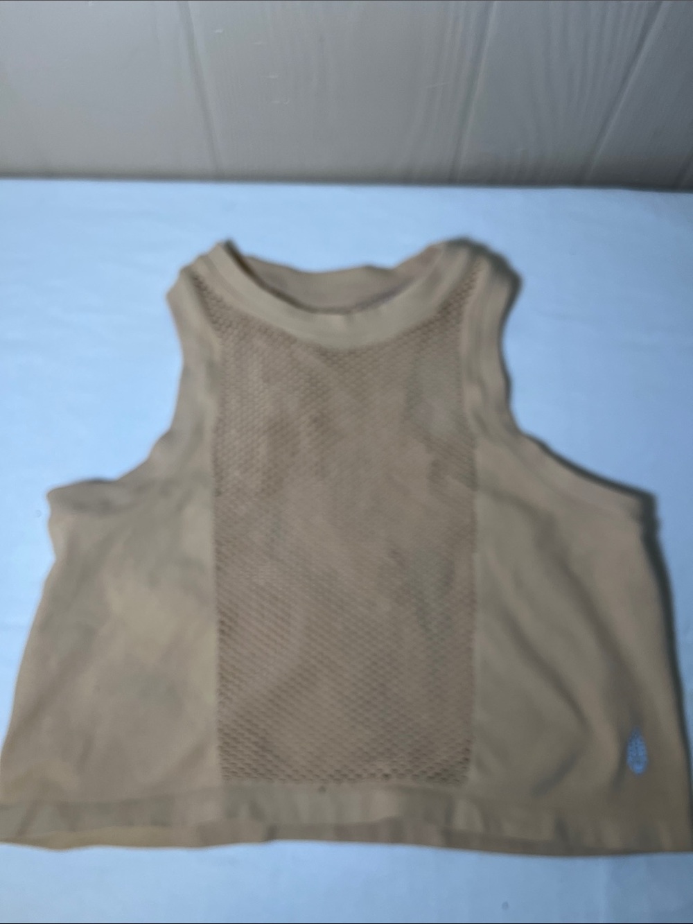 Free People Movement Beige Women's Mesh-Panel Tank Top